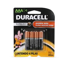 PILAS AAA DURACELL 4 UNIDADES