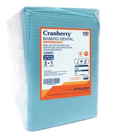 Babero desechable azul 3 capas x 100 un